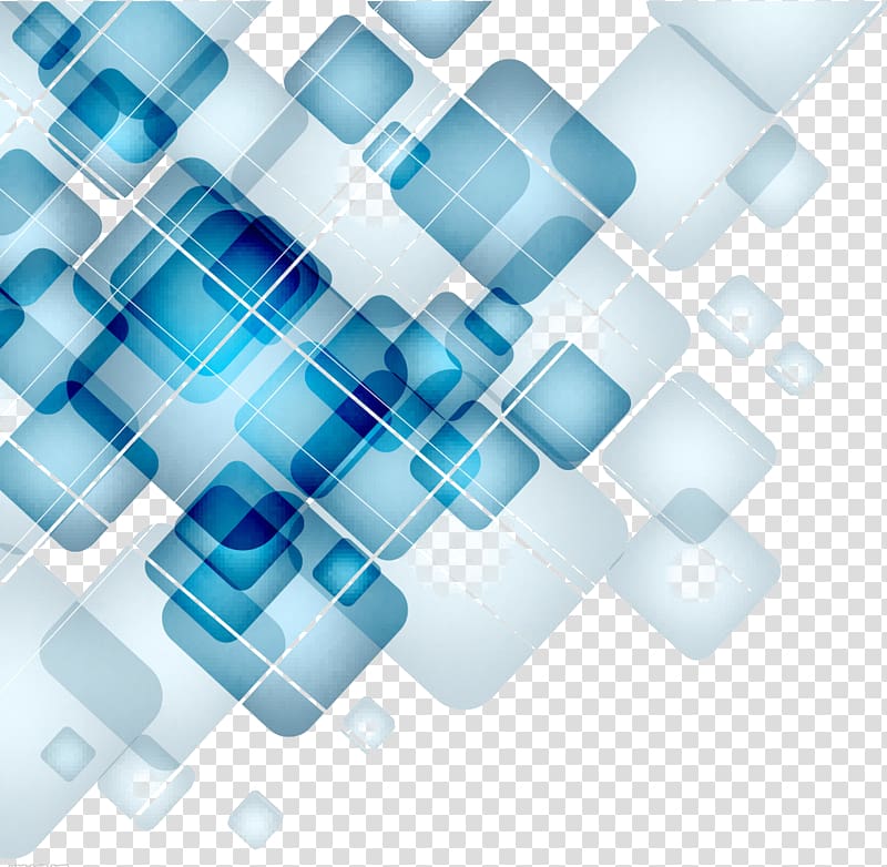 , 3D sci-fi blue square, blue and white transparent background PNG clipart