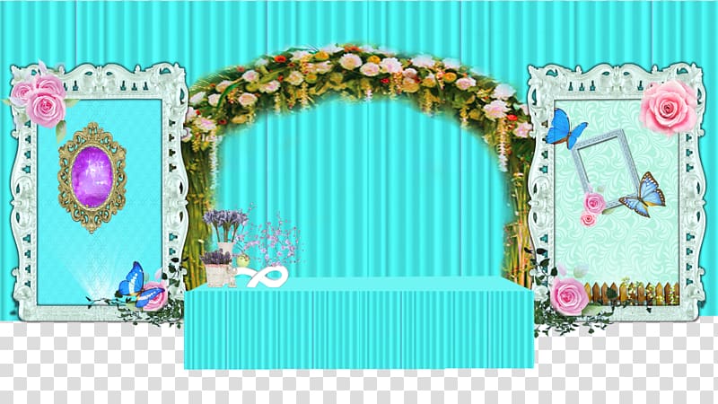 Blue Wedding Marriage Cyan, Tiffany Blue Wedding attendance area transparent background PNG clipart