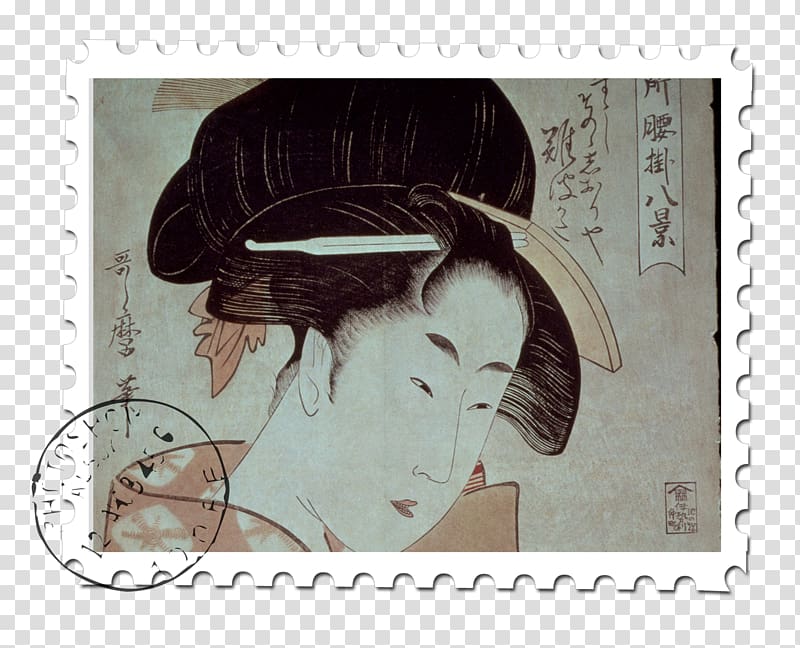 Ukiyo-e Painter Woodcut Printmaking, Japanese hand-painted decorative decorative transparent background PNG clipart
