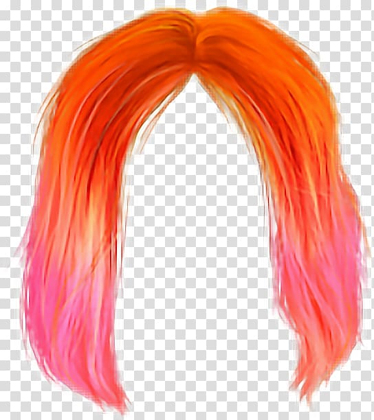 Wig Hair Orange PicsArt Studio, hair transparent background PNG clipart