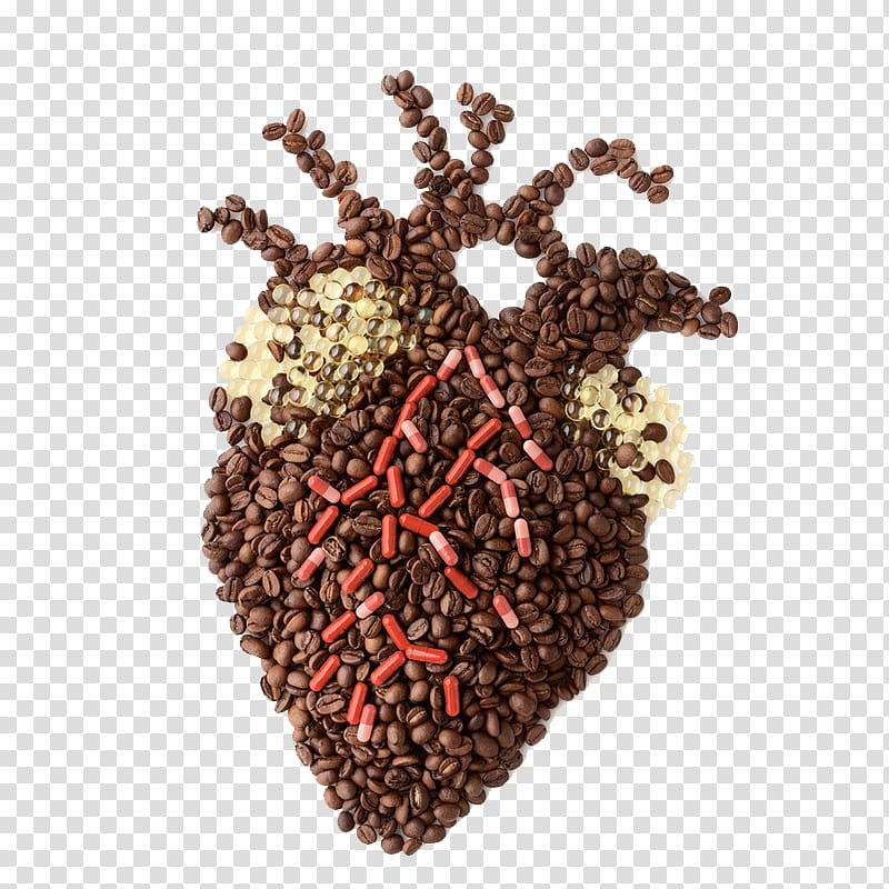 Coffee bean Dietary supplement Heart , Creative coffee beans transparent background PNG clipart