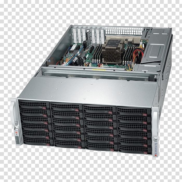 Disk array Computer Servers Xeon Super Micro Computer, Inc. Serial Attached SCSI, others transparent background PNG clipart