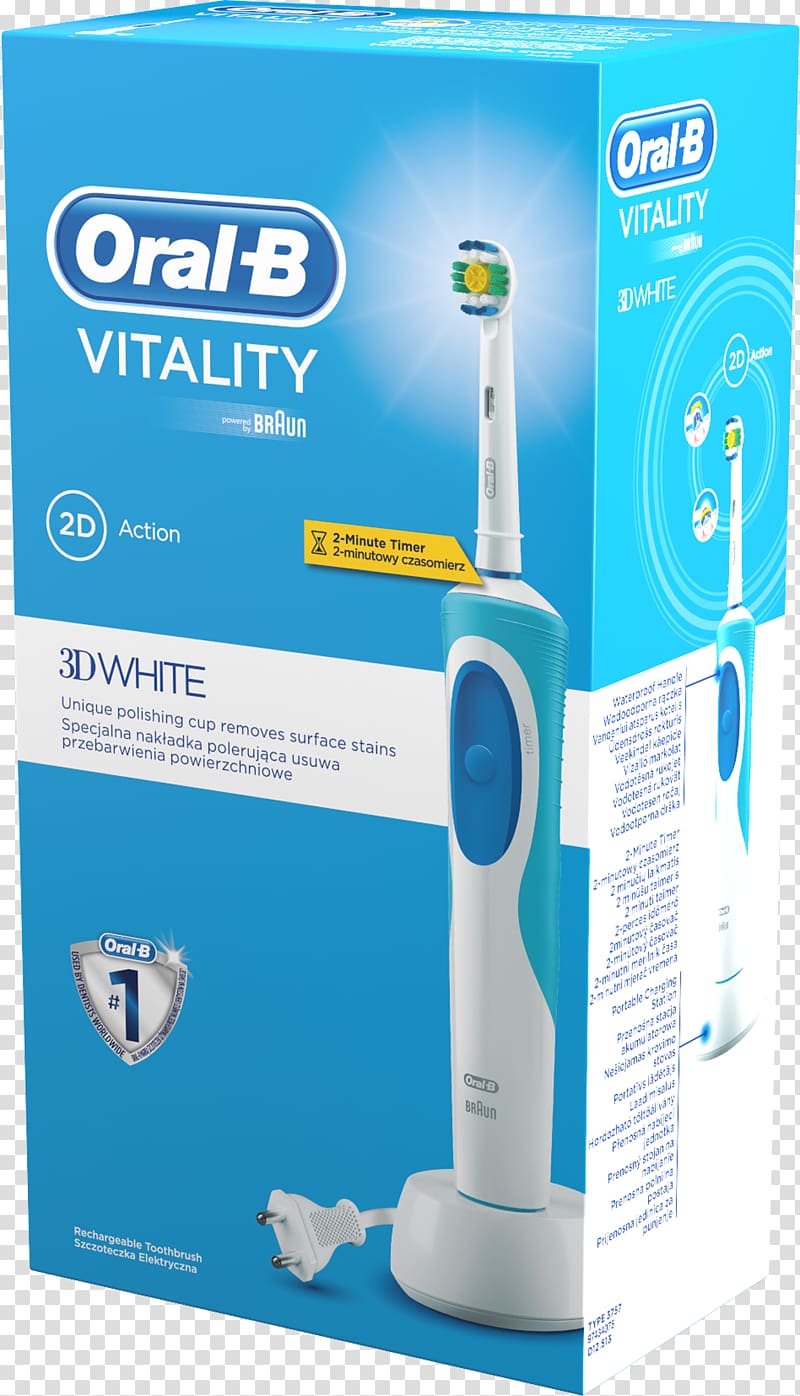 Electric toothbrush Oral-B Vitality CrossAction Dental care, Toothbrush transparent background PNG clipart