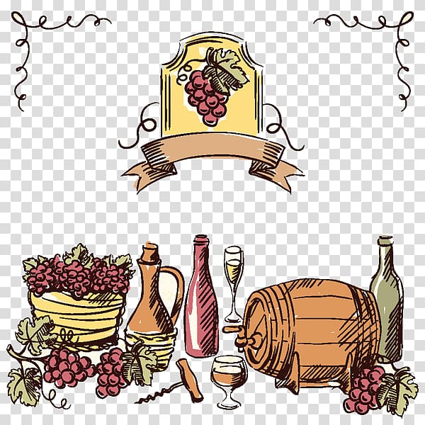 Wine Common Grape Vine Drawing Vintage, Wine Wine transparent background PNG clipart