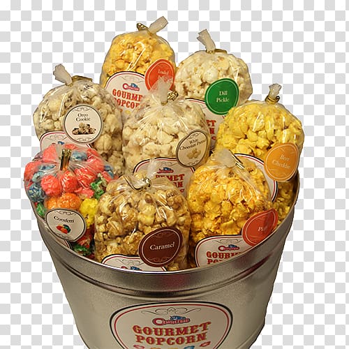 Popcorn Vegetarian cuisine Junk food Food Gift Baskets, gourmet popcorn transparent background PNG clipart