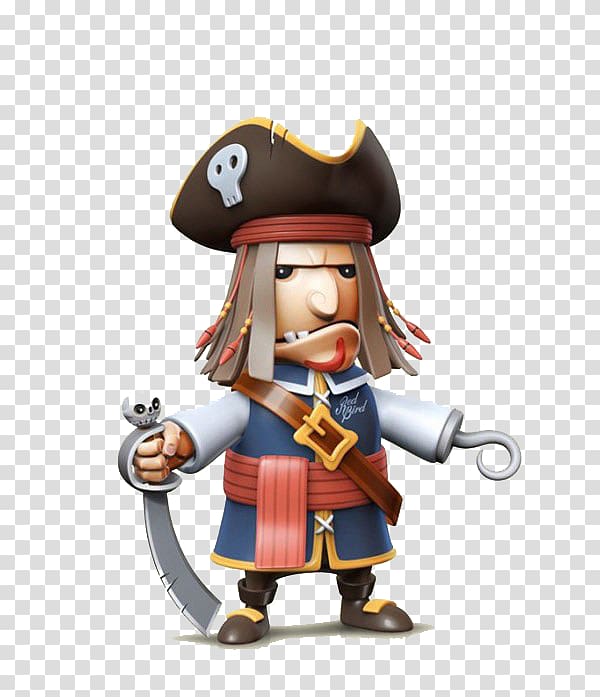 Cartoon Piracy Illustration, 3d pirate toy transparent background PNG clipart
