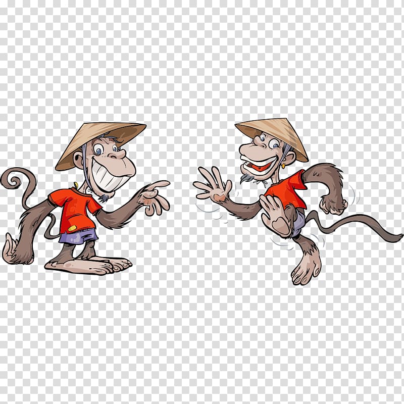 Cartoon Monkey Illustration, little monkey transparent background PNG clipart