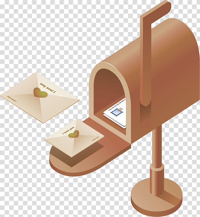 Letter box Mail, Brown simple mailbox decoration pattern transparent background PNG clipart