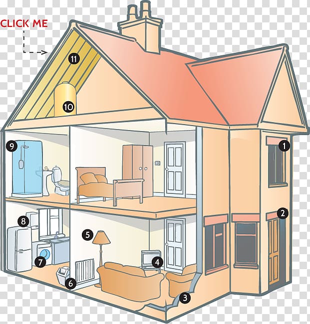 Energy conservation House Efficient energy use Green home, cut in half transparent background PNG clipart