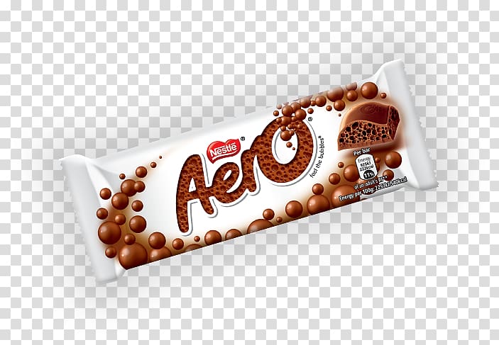Praline Chocolate bar Aero Wispa, melting milk transparent background PNG clipart