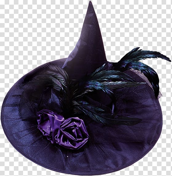 Witch hat Purple Feather Costume, purple transparent background PNG clipart