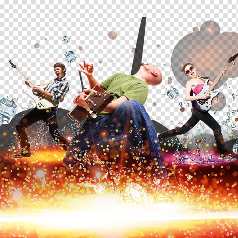 three people playing guitars illustration, Rock music, Rock Heaven transparent background PNG clipart