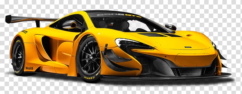 yellow McLaren 650s GT3 coupe, Mc Laren 650s GT3 transparent background PNG clipart