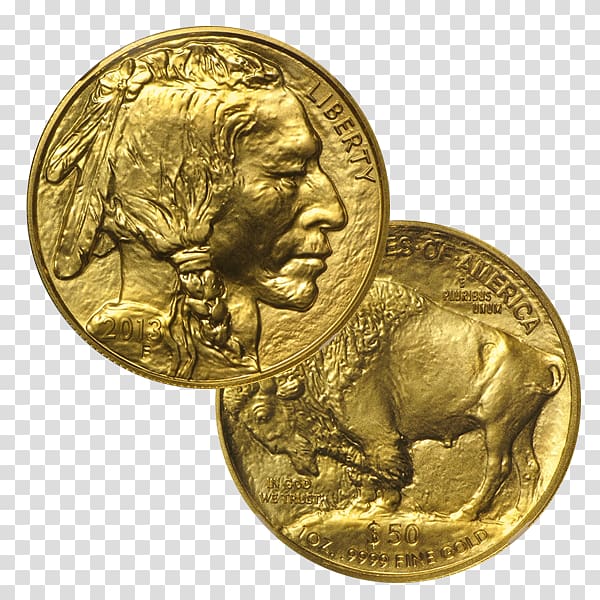 Gold coin Gold coin American Buffalo Bullion coin, Coin transparent background PNG clipart