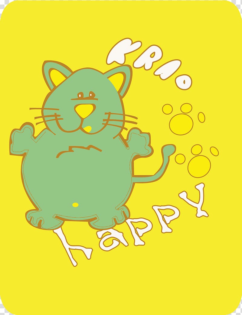 Cat Felidae Hello Kitty Cartoon Illustration, Cartoons, cats and footprints on a yellow background transparent background PNG clipart
