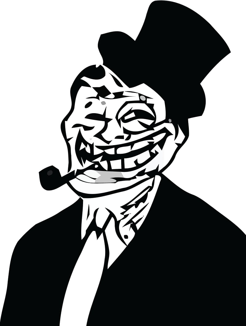 Internet troll Trollface Decal Meme Father, meme, face, hand, monochrome png