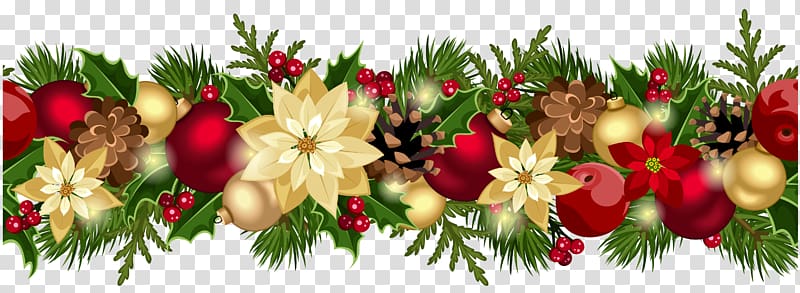Garland , Christmas Decorative Garland , multicolored floral garland illustration transparent background PNG clipart