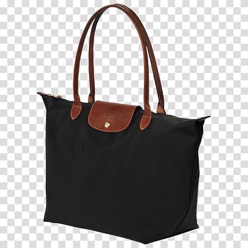 black and brown tote bag, Large Tote Bag Longchamp transparent background PNG clipart