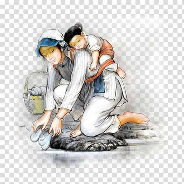 woman carrying her daughter , Sutra of Filial Piety Parent Mother Kneeling, I love you mom transparent background PNG clipart