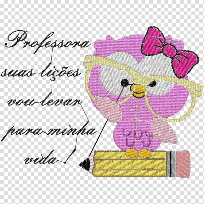 Embroidery Phrase Textile Little Owl Paper, obrigada transparent background PNG clipart