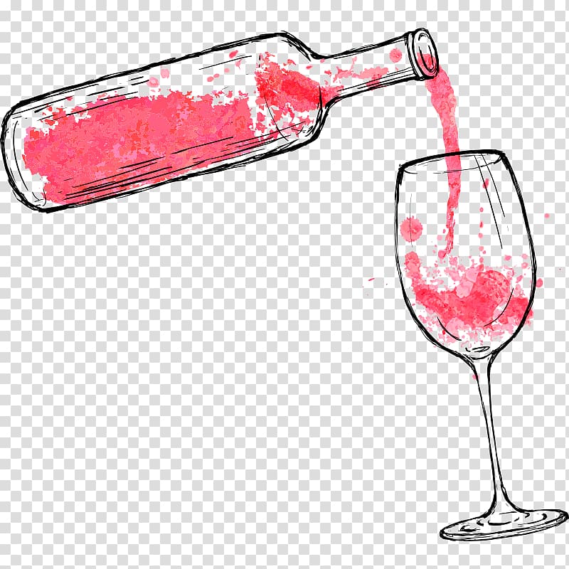 Wine Watercolor painting Paint and sip industry Drink, Copa Vino transparent background PNG clipart