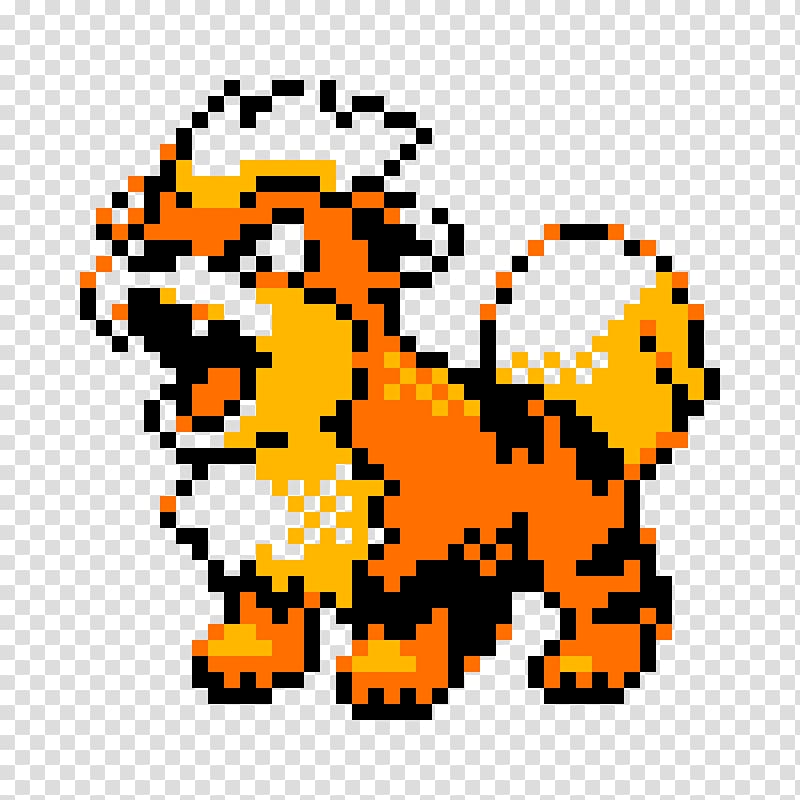 Pokémon Gold and Silver Pokémon Crystal Growlithe Pixel art, pokemon transparent background PNG clipart