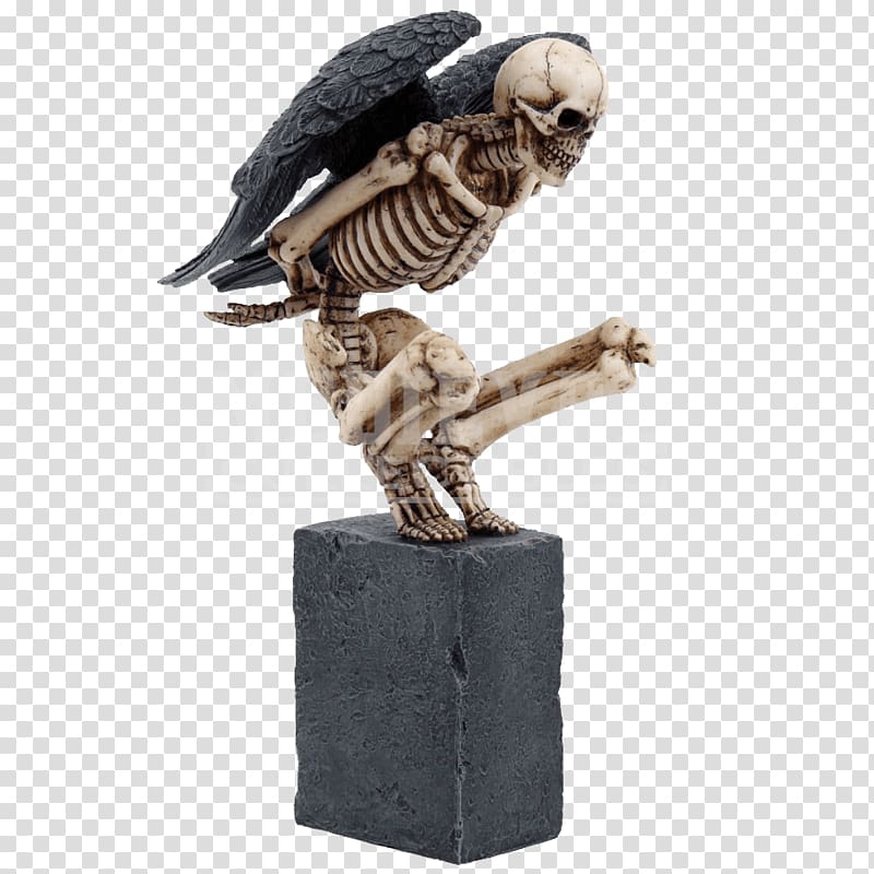 Human skeleton Statue Death Azrael, Skeleton transparent background PNG clipart