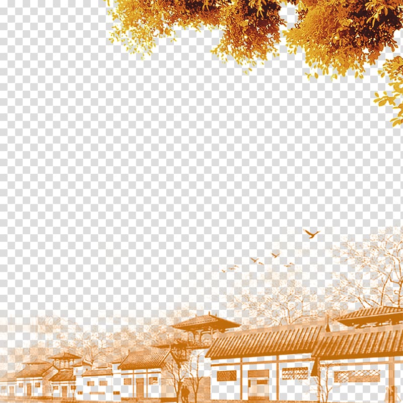 Qingming Festival Chinoiserie u7d20u6750u516cu793e Ink wash painting, Autumn home transparent background PNG clipart