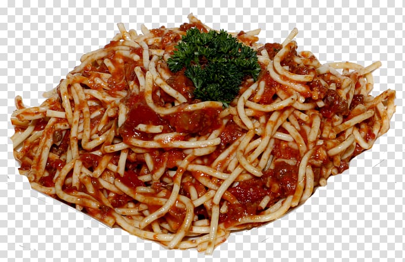 Chinese noodles Chow mein Fried noodles Taglierini Mie goreng, top view spaghetti bolognese transparent background PNG clipart
