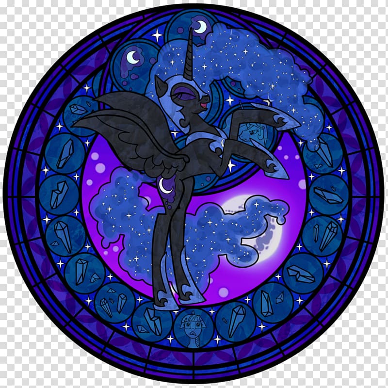 Princess Luna Pony Stained glass, glass transparent background PNG clipart