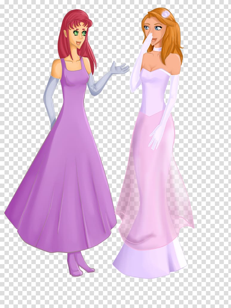Gown Cartoon Dress Character Pink, hand painted strawberry shading transparent background PNG clipart