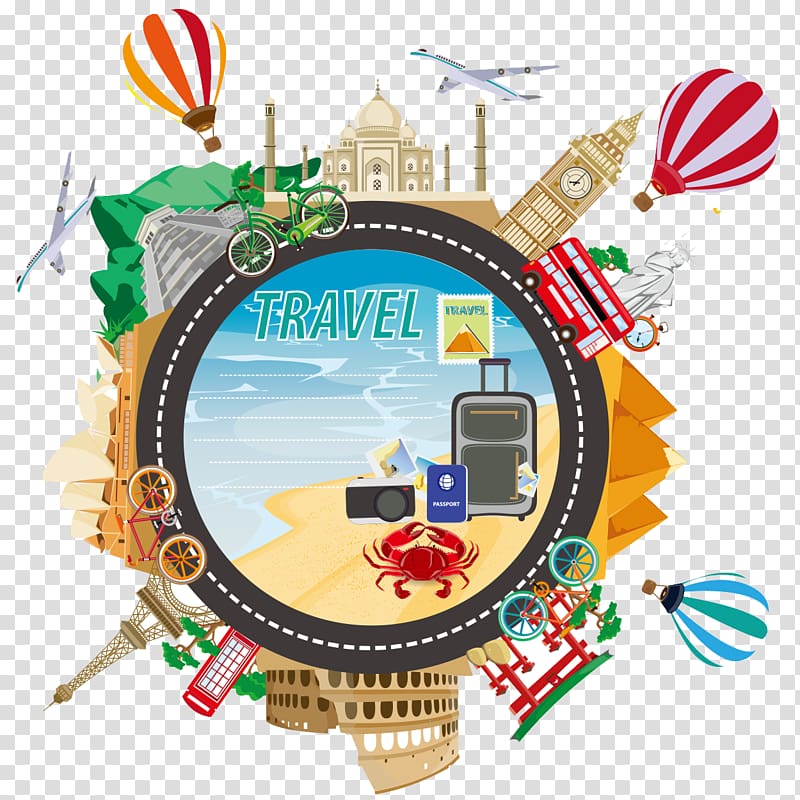 travel landmark globe , Tourism Travel Illustration, Travel Travel illustration transparent background PNG clipart