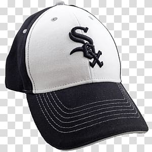 black and white Chicago White Sox baseball cap, Chicago White Sox Cap transparent background PNG clipart