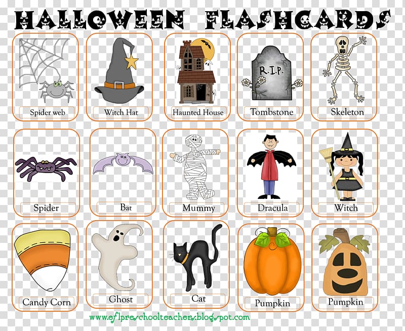 English as a second or foreign language Flashcard Pre-school Teacher Kindergarten, trick or treat transparent background PNG clipart