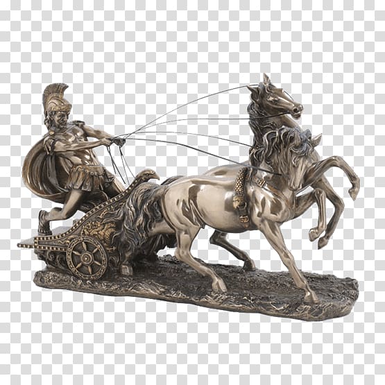 Ancient Rome Chariot Bronze sculpture Roman Gladiator, nike transparent background PNG clipart