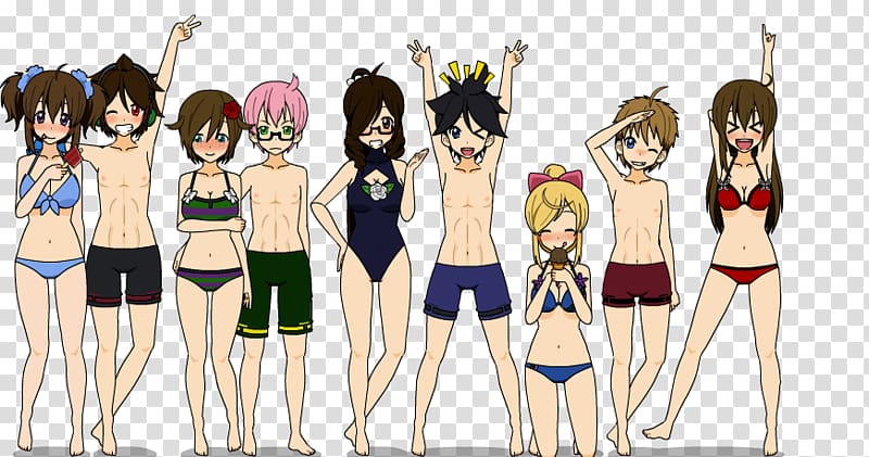 Fiction Mangaka Uniform Homo sapiens Anime, swimming wear transparent background PNG clipart