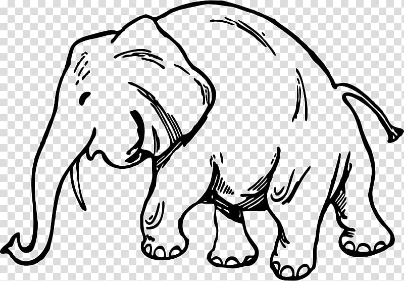 Whiskers Drawing Elephant Mammoth, creative elephant transparent background PNG clipart
