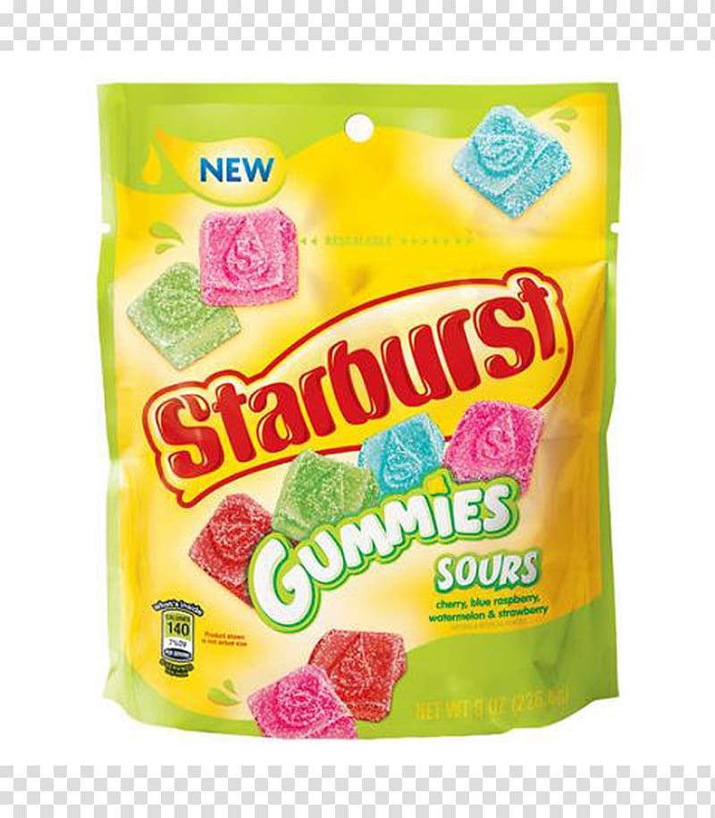 Gummi candy Sour Gummy bear Starburst, candy transparent background PNG clipart