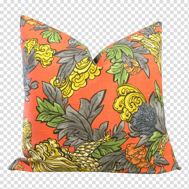 Roman shade Textile Throw Pillows Chicken Robert Allen, persimmon transparent background PNG clipart