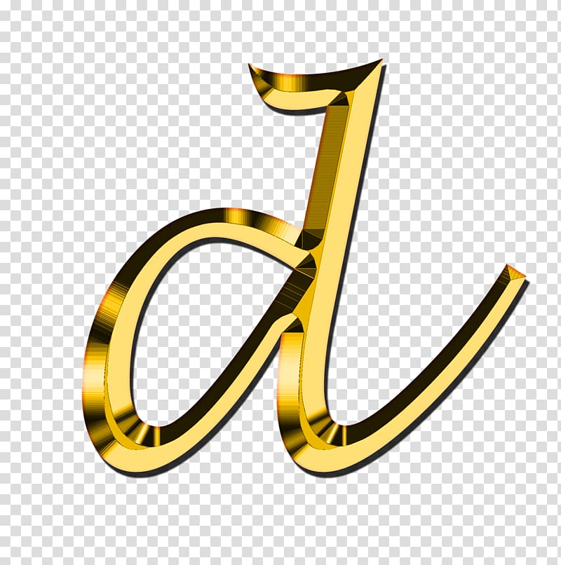 Gold letter dd illustration, Small Letter D transparent background