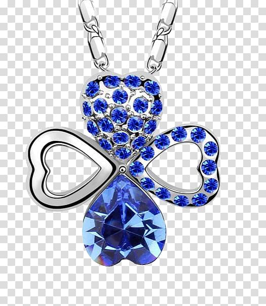 Earring Swarovski AG Pendant Sapphire Necklace, Swarovski Clover Pendant transparent background PNG clipart