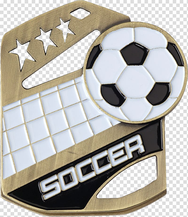 Gold medal Trophy Football Silver medal, multicolored ribbons transparent background PNG clipart
