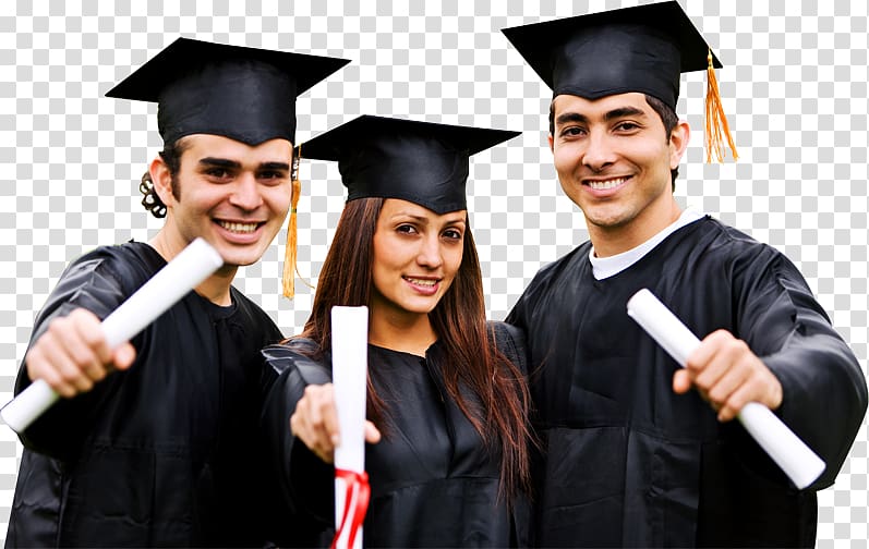 three students wearing their academic robes, Student Education Graduation ceremony School University, student transparent background PNG clipart