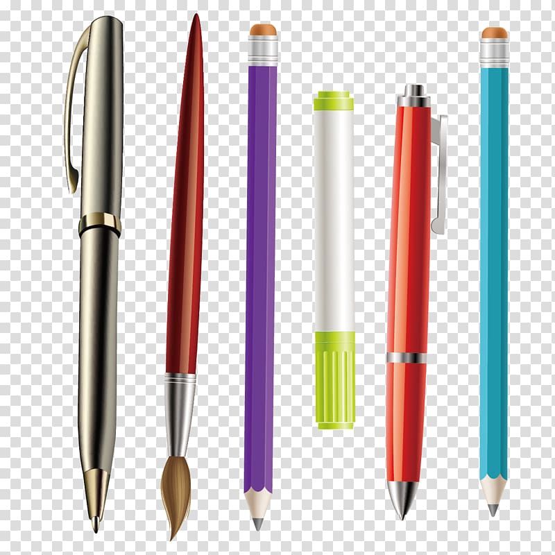 Ballpoint pen Mechanical pencil Eraser, A variety of pen transparent background PNG clipart