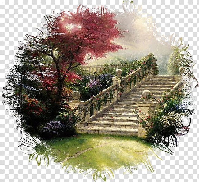 Thomas Kinkade Painter of Light Painting Artist Park West Gallery, MANZARA transparent background PNG clipart