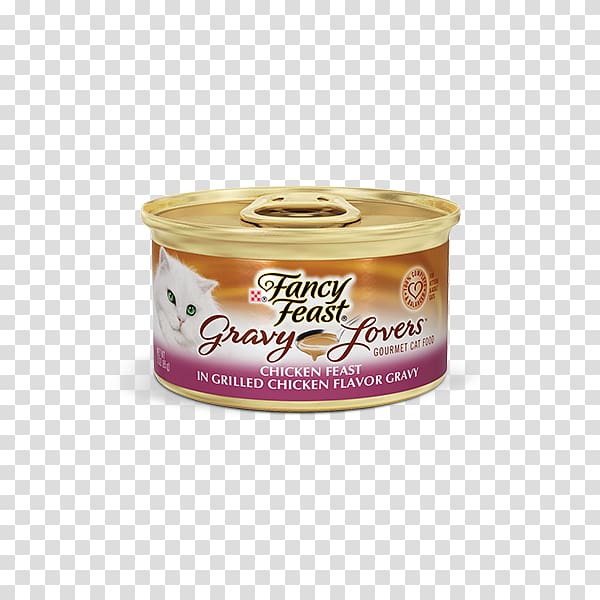 Fancy Feast Gourmet Wet Gravy Lovers Cat Canned Food Cat Food Turkey meat, grilled Salmon transparent background PNG clipart