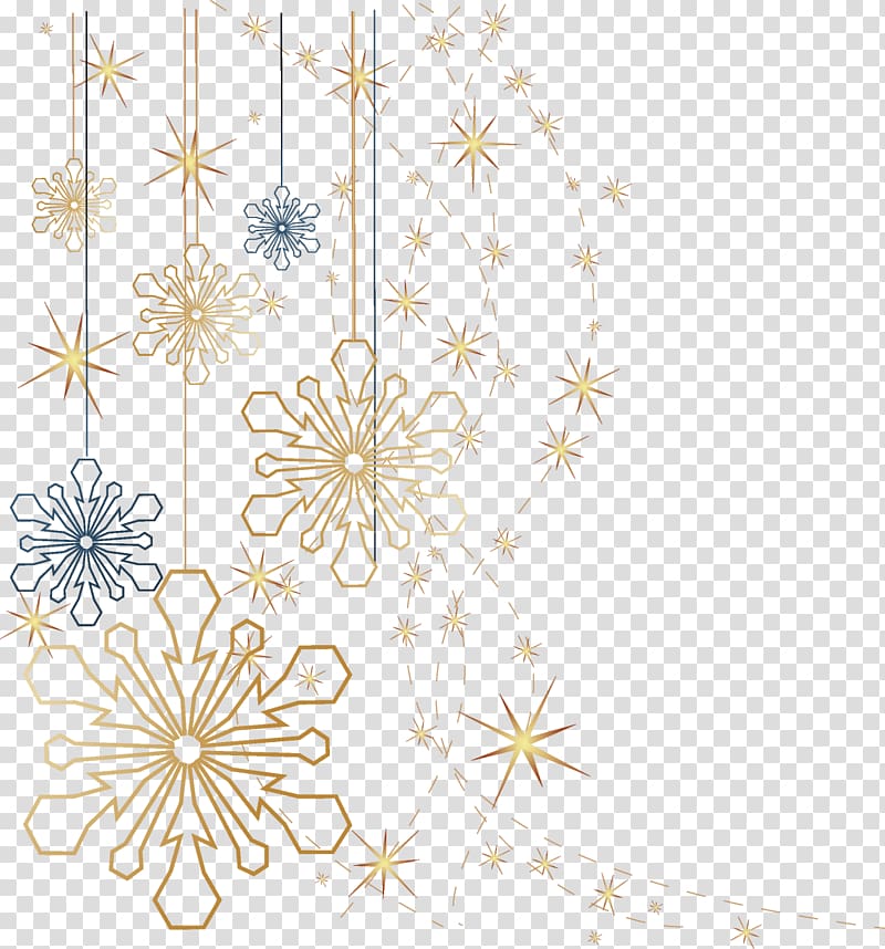 Snowflake Christmas, snowflake, gold and black snowflakes illustrations transparent background PNG clipart
