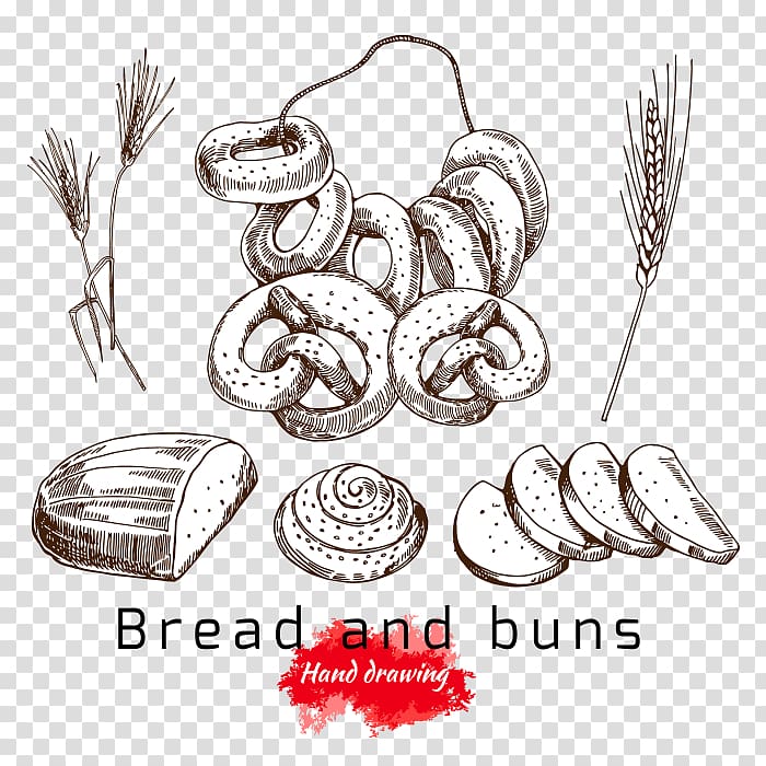 Bagel Bread Mantou Drawing, Wheat bagel transparent background PNG clipart