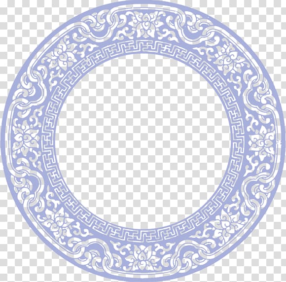 lavender chinese wind circle pattern border texture transparent background PNG clipart