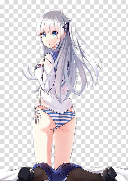 Long hair Anime Blond Bishōjo Girl, Anime transparent background PNG clipart